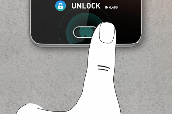 Il fingerprint button per impronte digitali